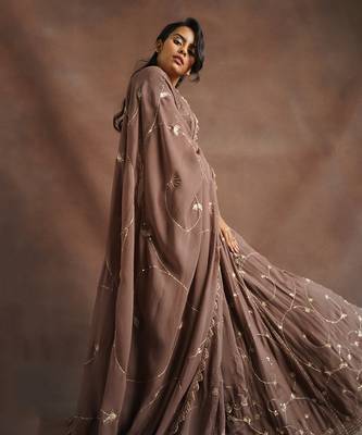 Brown Jhal Work Lehenga  4