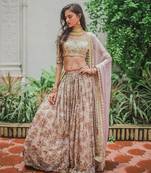 Cream Floral Lehenga set
