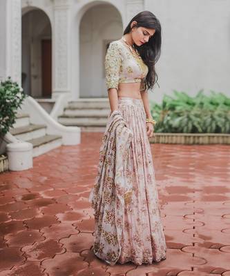 Pink Floral Lehenga Set 2
