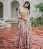 Pink Floral Lehenga Set