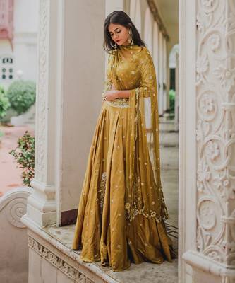 Mustard Embroidery Lehenga Set 2