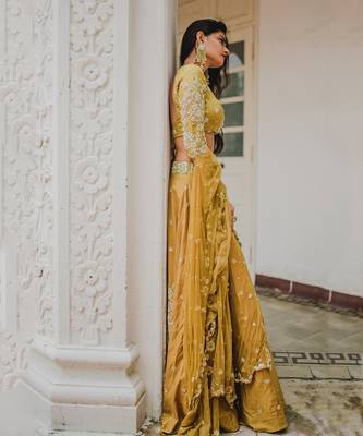 Mustard Embroidery Lehenga Set 3