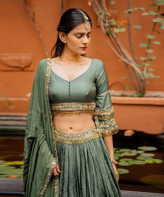 Olive Green Lehenga Set 2