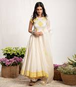 White Itr Anarkali