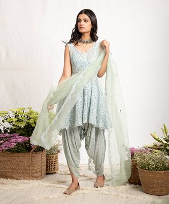 Blue Noori Dhoti Set 1