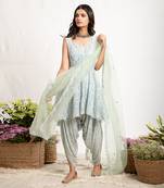 Blue Noori Dhoti Set