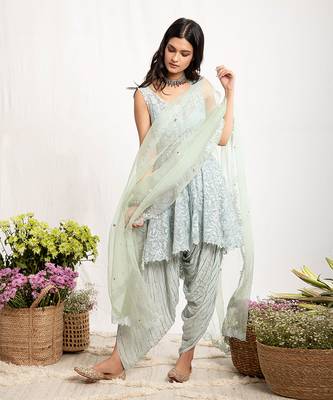 Blue Noori Dhoti Set 2