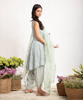 Blue Noori Dhoti Set 4