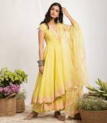 Yellow Kinnari Anarkali Set