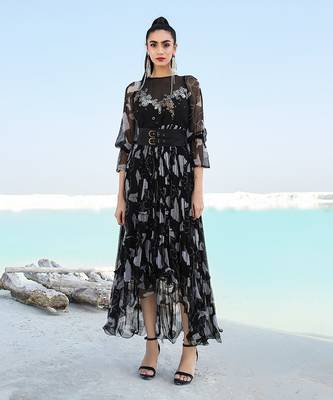 Black Ameera Tier Dress 1