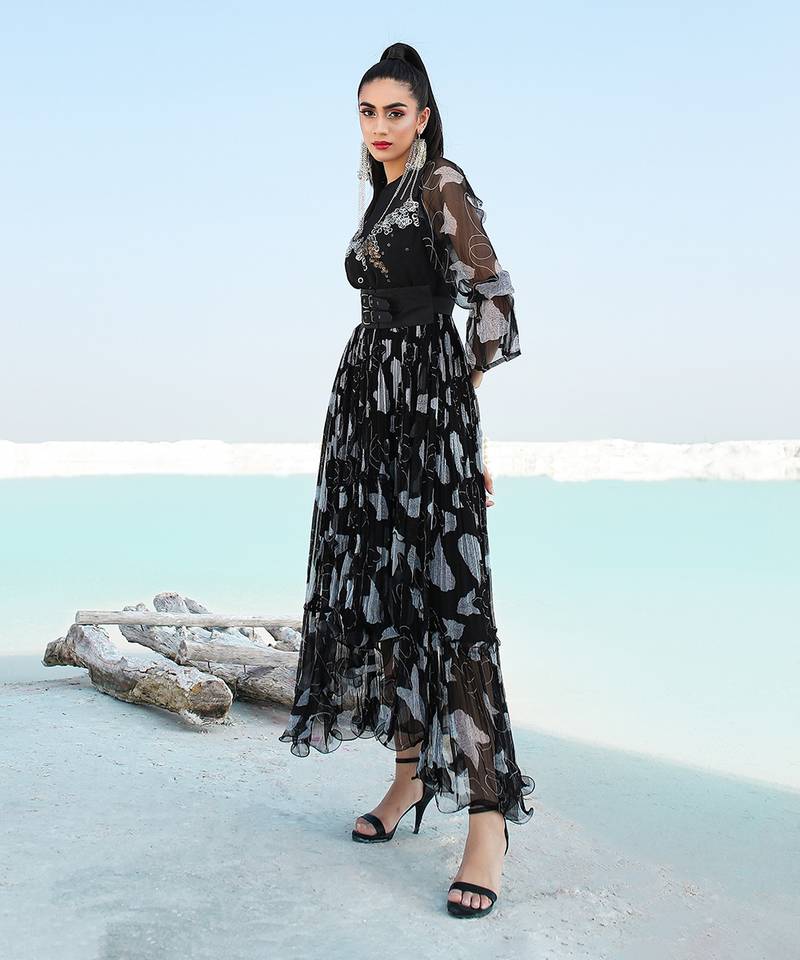 Black Ameera Tier Dress