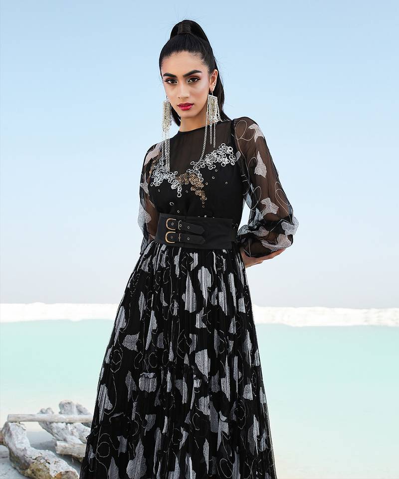Black Ameera Tier Dress