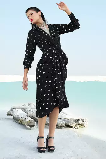 Black Ameera Knotted Dress