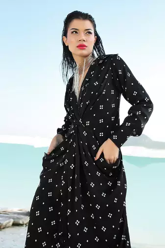 Black Ameera Knotted Dress