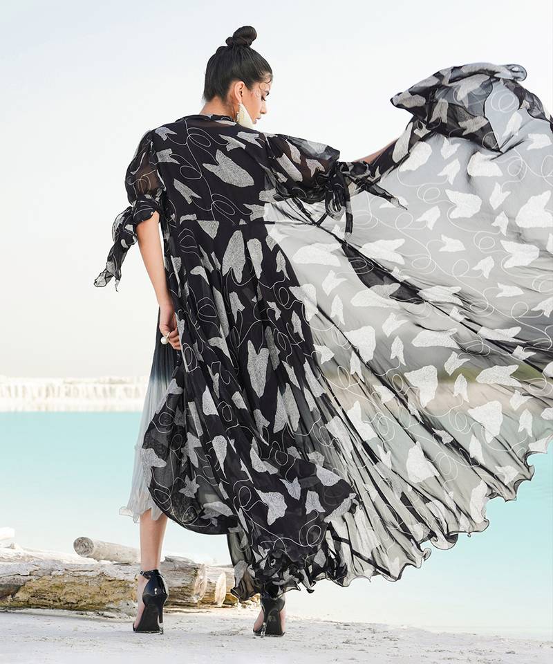 Black Ameera Ombre Dress With Blaze Jacket