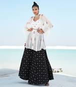 Ivory Ameera Ruffle Kimono Sharara Set