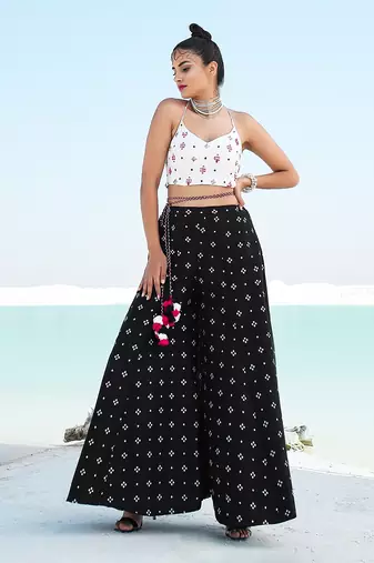 Ivory Ameera Ruffle Kimono Sharara Set