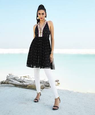 Black Ameera Halter Tunic with Sequinned Tights 1