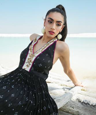 Black Ameera Halter Tunic with Sequinned Tights 5