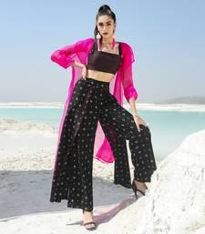 Ameera Hot Pink Sheer Jacket Flutter Pants Set