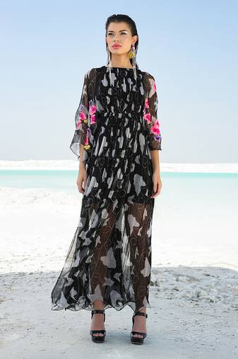 Black Ameera Colourbliss Ruched Maxi