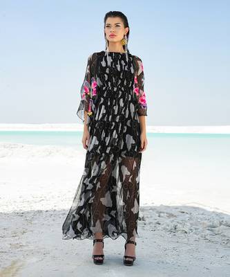 Black Ameera Colourbliss Ruched Maxi 1