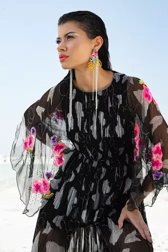 Black Ameera Colourbliss Ruched Maxi