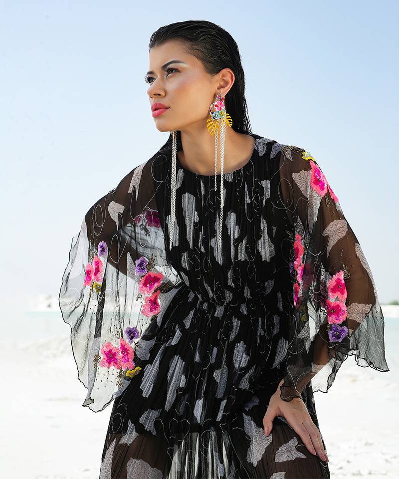 Black Ameera Colourbliss Ruched Maxi