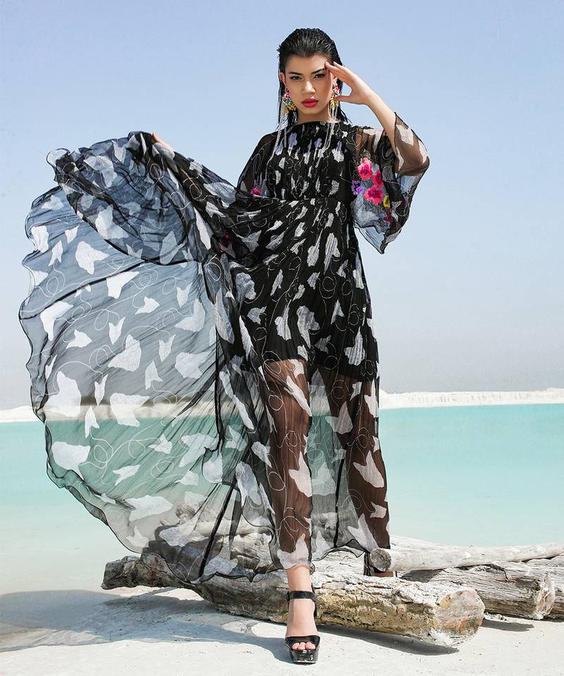 Black Ameera Colourbliss Ruched Maxi