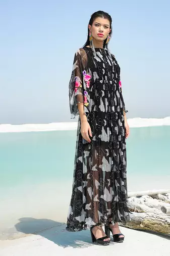 Black Ameera Colourbliss Ruched Maxi