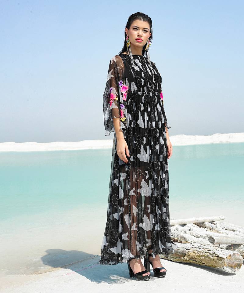 Black Ameera Colourbliss Ruched Maxi