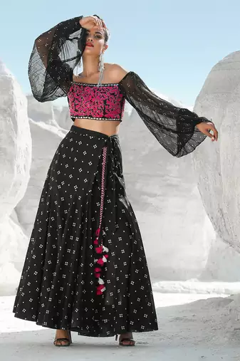 Ameera Drop Shoulder Crop with Wrapsody Skirt
