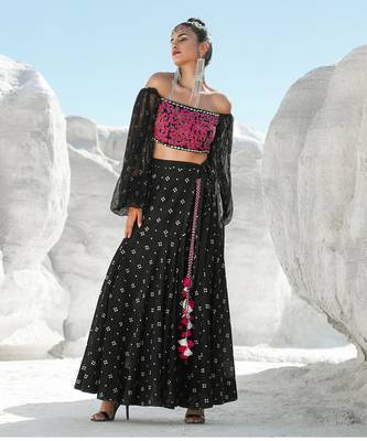 Ameera Drop Shoulder Crop with Wrapsody Skirt 1