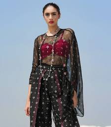 Ameera Ooze Sheer Cape Top With Pinkmess Inner