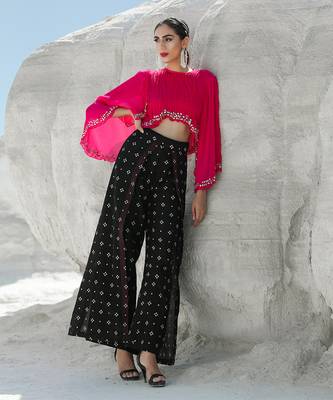 Ameera Pinkmess Top with Flutter Pants Set 1