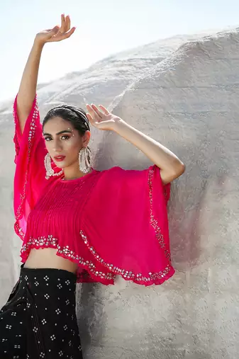 Ameera Pinkmess Umbrella Sleeve Top