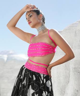 Ameera More Pink Rope Bandeau Top with Volume Skirt 2