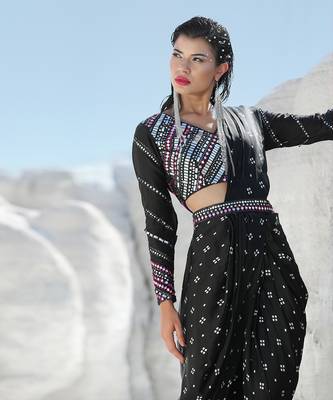 Ameera Bedazzled Skirt Saree 2