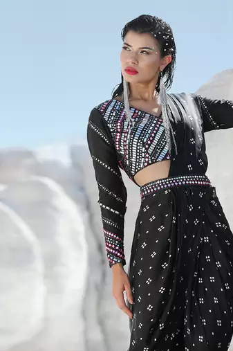 Ameera Bedazzled Skirt Saree
