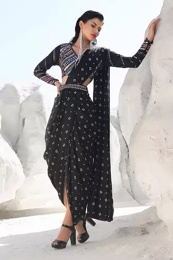 Ameera Bedazzled Skirt Saree