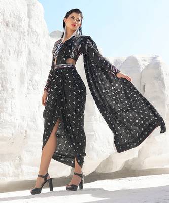 Ameera Bedazzled Skirt Saree 4