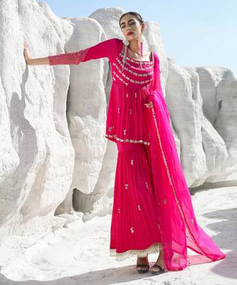 Ameera Pink Mess Sharara Set 1