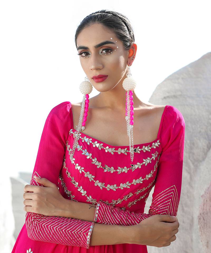 Ameera Pink Mess Sharara Set