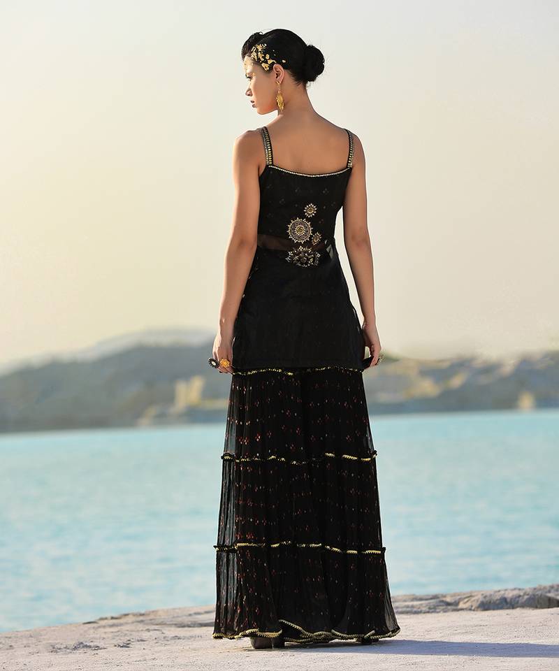 Ameera Enchanted Tunic With Tier Sharara Set