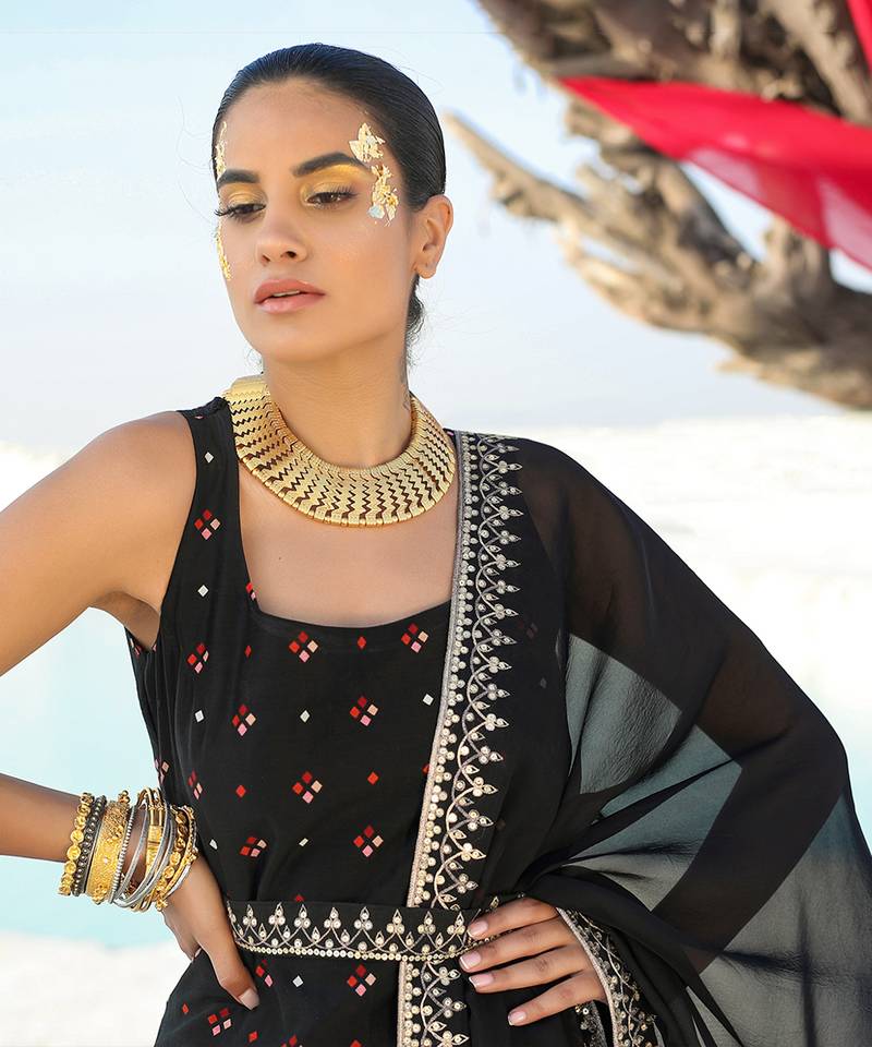 Ameera Kurta Ruched Churidaar Set