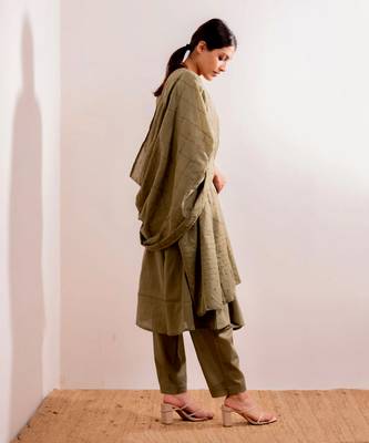 Green Nazar Anarkali Suit Set 2