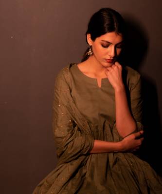 Green Nazar Anarkali Suit Set 5