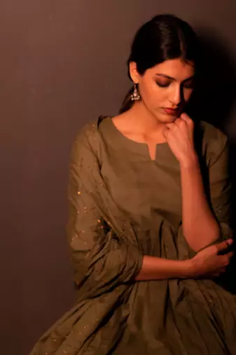 Green Nazar Anarkali Suit Set