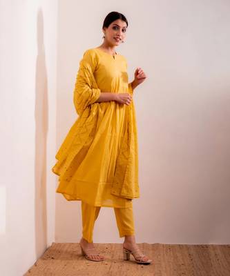 Yellow Marz Anarkali Suit Set 1