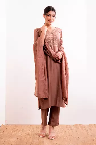 Nude Myra Straight Fit  Suit Set